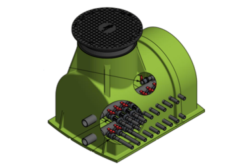 Buiten verdeler voor aardwarmte Type Easy L 9 groeps 