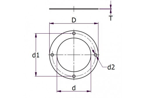 Rubber pakking Type NR / SBR DN 600 (van de Grijp) 24" 5 mm dik 1 inl Ø 755 x 600 ST 700 mm 20 x 22 mm 