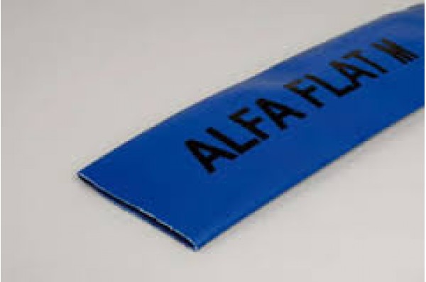 4" (102) Layflat hoses (Blue) type Alfaflat M L = 25 metres with 4" (108) Female & Male coupling Type Perrot end clamps